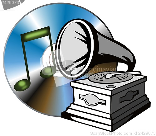 Image of Phonograph with Treble Clef