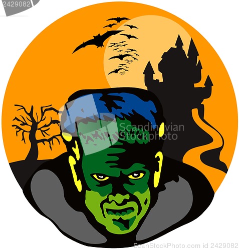 Image of Frankenstein Haunted House Retro