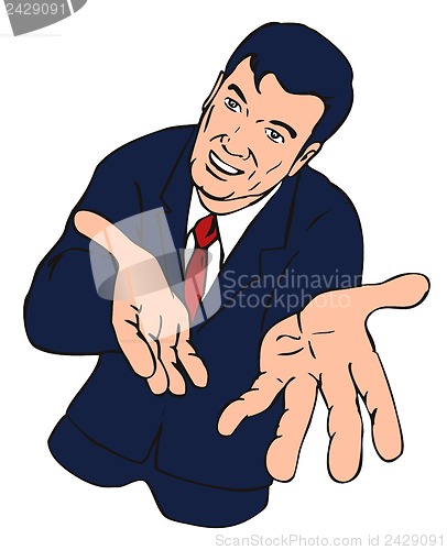 Image of Businessman Extending Hands