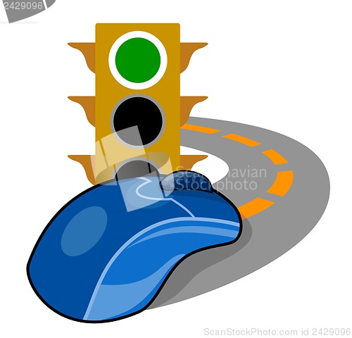 Image of Computer Mouse with Traffic Light