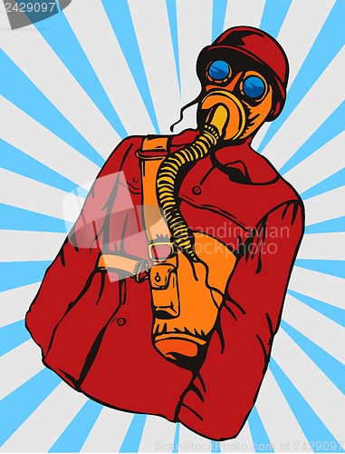 Image of Man with Gas Mask