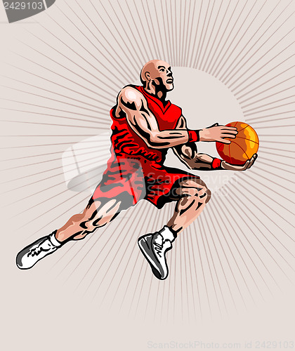 Image of Basketball Player Jumping