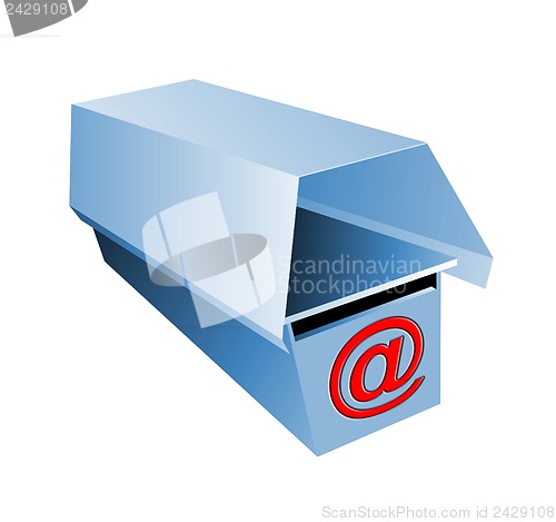 Image of Blue Mailbox with @ Sign