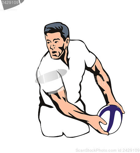 Image of English Rugby player passing ball