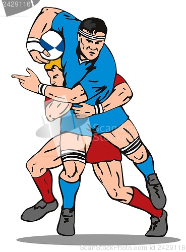 Image of Rugby Player Tackled from behind