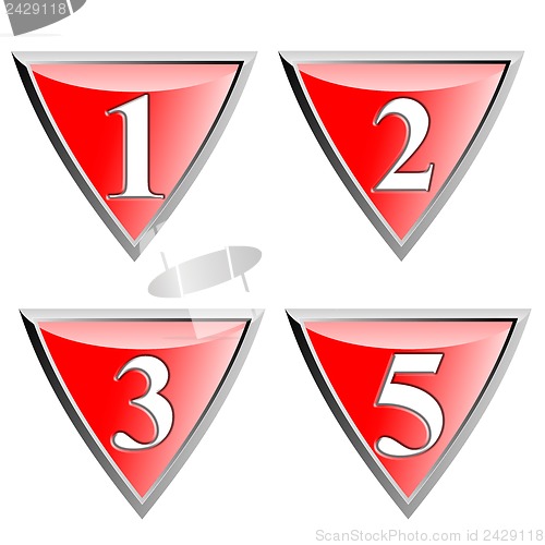 Image of Number Icon Diamond Red Metal