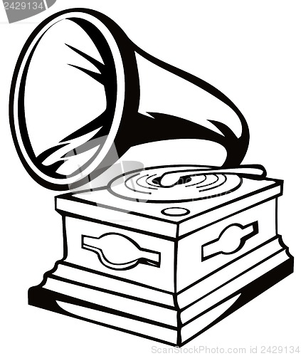 Image of Phonograph Black and White