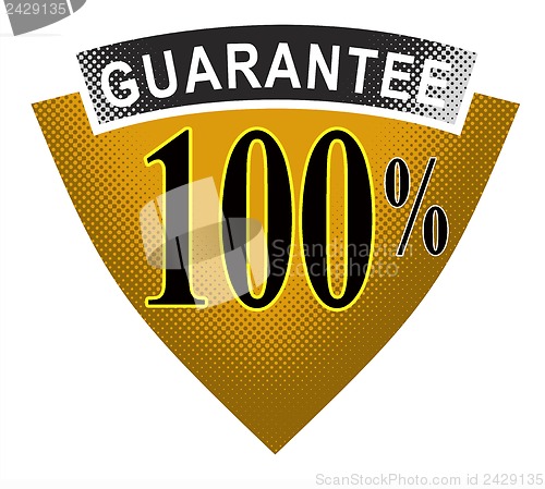 Image of 100% Guarantee in Shield and Ribbon