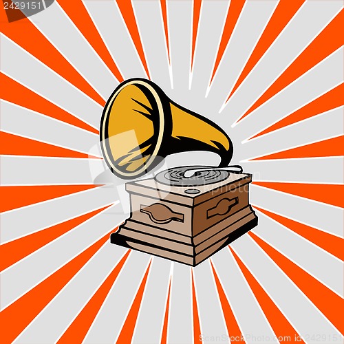 Image of Phonograph with Sunburst