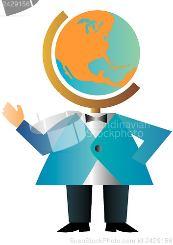 Image of Man with Globe Head