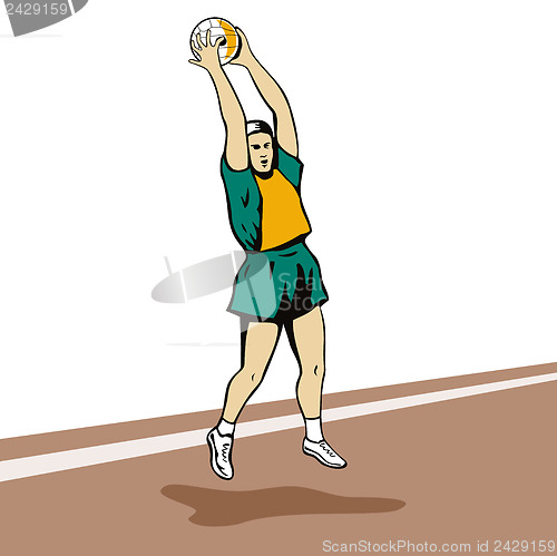 Image of Netball Player Rebounding