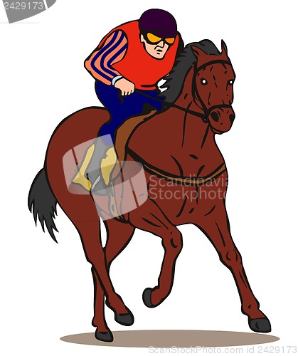 Image of Horse and Jockey Retro