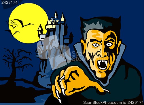 Image of Dracula with Castle