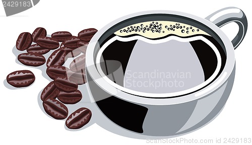 Image of Coffee Cup with Beans