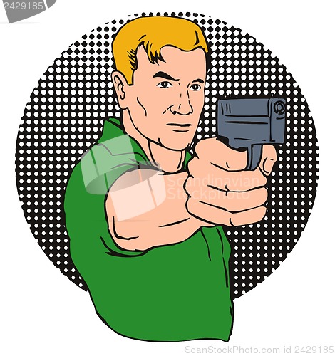 Image of Man Pointing Gun