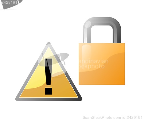 Image of Padlock and Exclamation Point