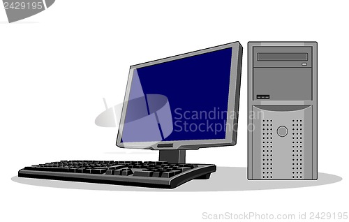 Image of Computer Monitor with Keyboard