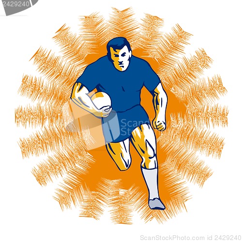 Image of Rugby Player Charging