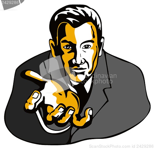 Image of Businessman Extending Hands