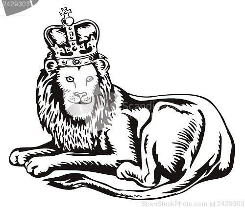 Image of Lion Big Cat with Crown