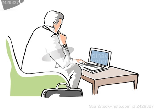 Image of Businessman with Laptop