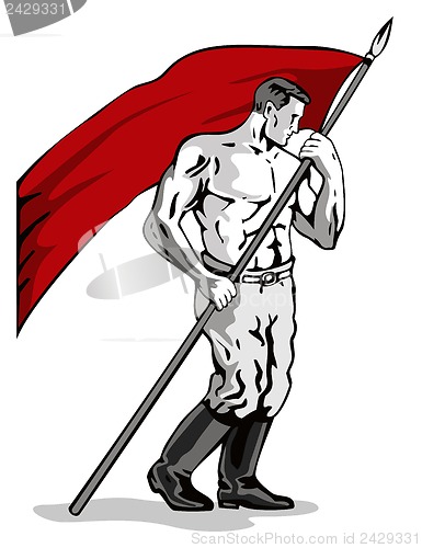 Image of Man Holding Flag