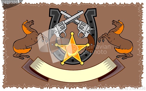 Image of Colt 45 and Horseshoe Emblem