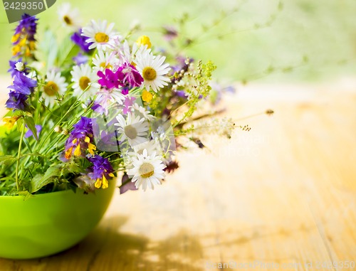 Image of beautiful bouquet of bright wildflowers