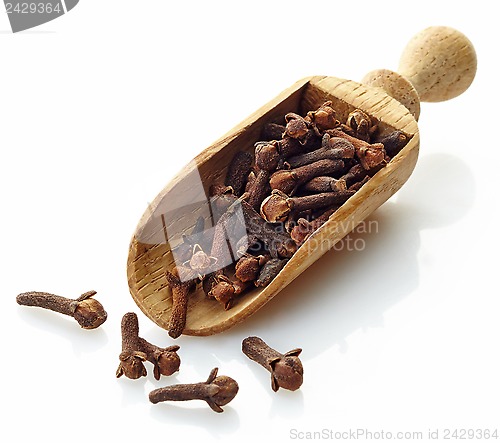 Image of wooden scoop with cloves
