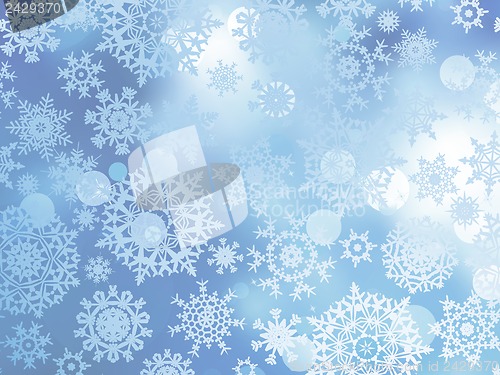 Image of Blue Christmas with snowflakes. EPS 10