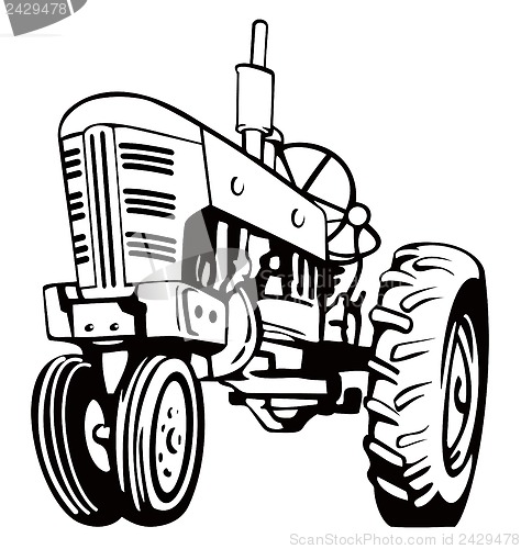Image of Tractor Black and White