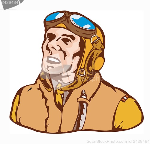 Image of World War Two Pilot Airman Retro
