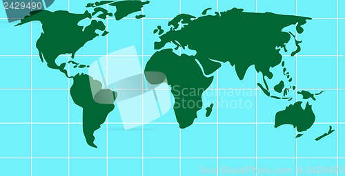 Image of World Map in Grid Lines