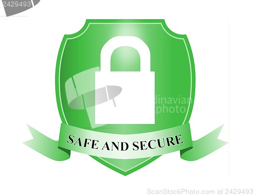 Image of Safe and Secure Padlock in Shield