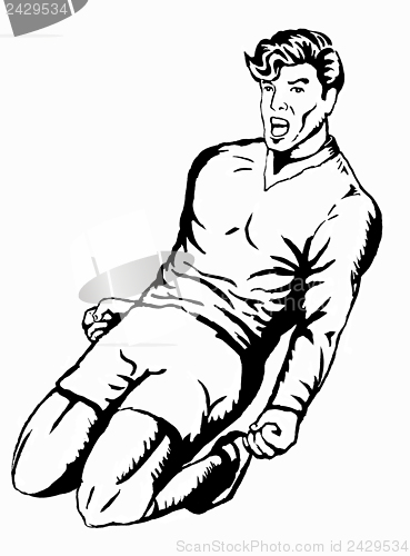 Image of Soccer Player Celebrating After Goal