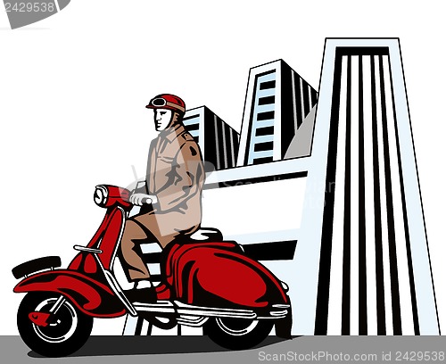 Image of Driver on Vespa