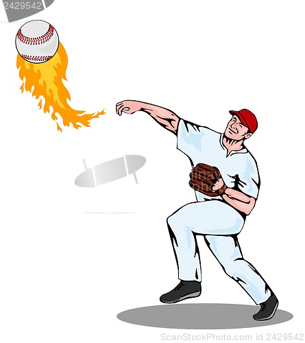 Image of American Baseball Player Pitcher