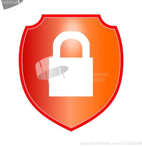 Image of Padlock In Green Shield