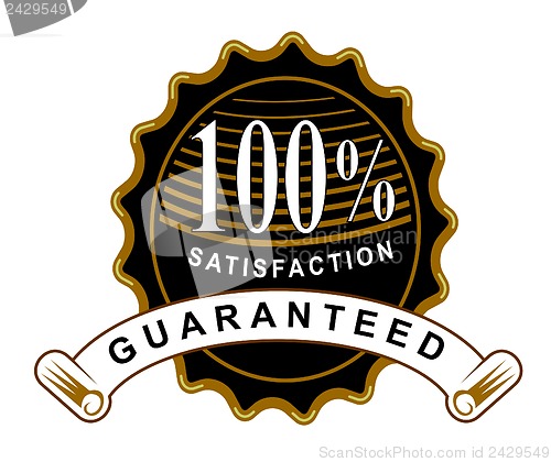 Image of 100% Satisfaction Guaranteed Black Seal and Ribbon