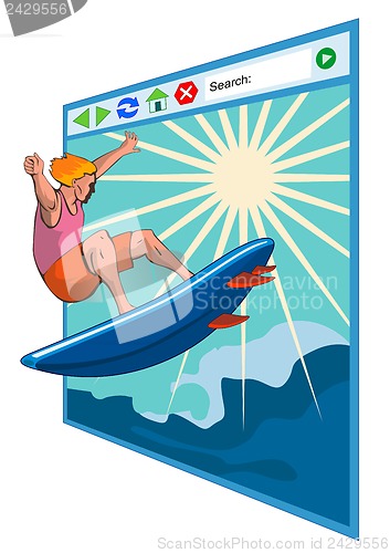 Image of Surfer on Net Window