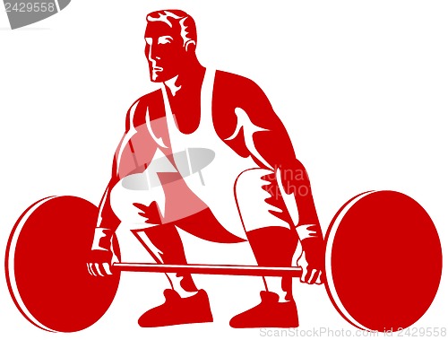 Image of Weightlifter Preparing to Lift Weights