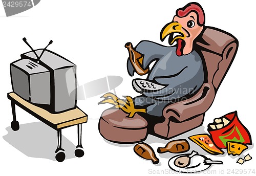 Image of Turkey Watching TV
