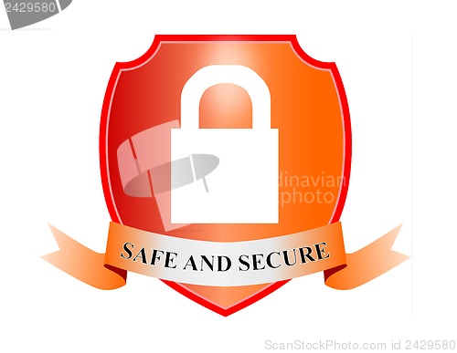 Image of Safe and Secure Padlock in Shield