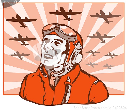 Image of World War Two Pilot Airman Retro