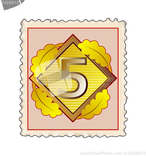 Image of Number 5 Diamond Stamp