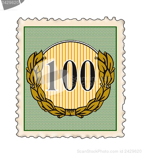Image of Number 100 in Stamp