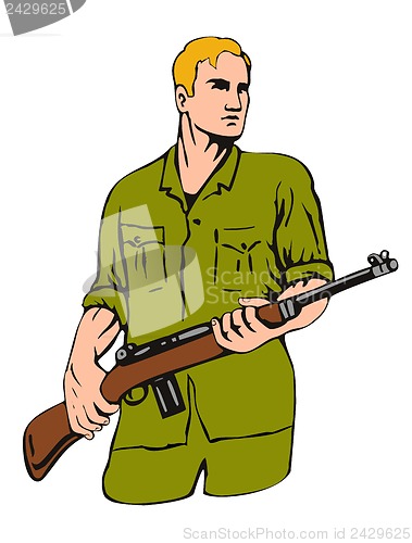 Image of Soldier with  Gun