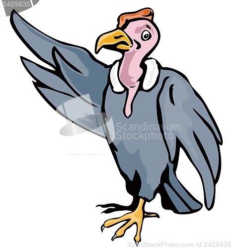 Image of Cartoon Vulture Waving 