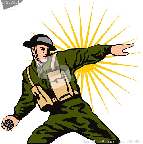 Image of Soldier Throwing Grenade