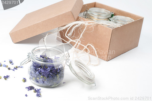 Image of Jar of lavender on white